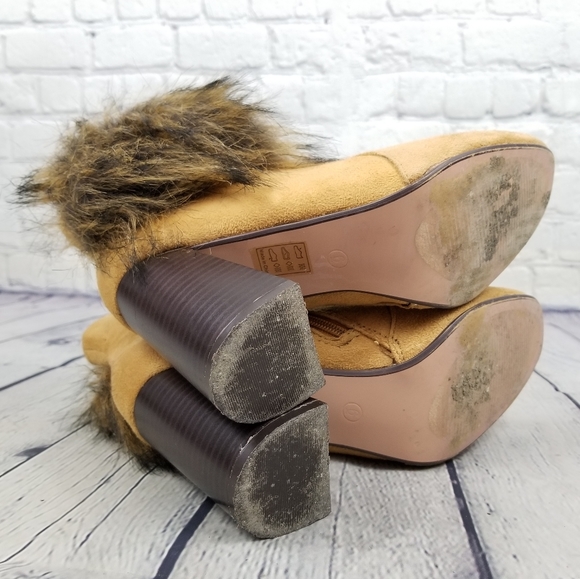 CAPE ROBBIN | Bernice faux fur chunky heel boots - Picture 7 of 9